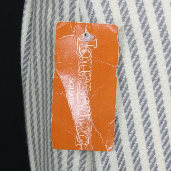 Vintage NWT LOUISBURG SQUARE Ivory Gray Striped Pure Wool Pencil Skirt sz M /608 - Picture 4 of 4